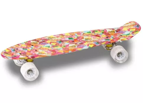 Круизер INDIGO GIFT (шасси алюминиевое, ABEC 7, колеса PU), LS-P2206B, Мультицвет, 56,5*15 см