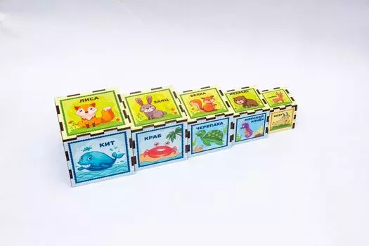 Кубики WOODLANDTOYS 098110 Животные