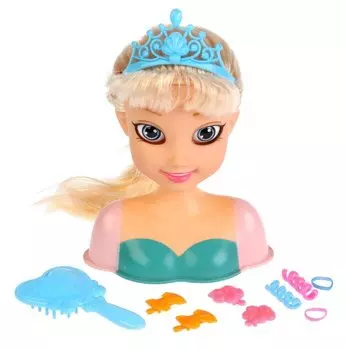 Кукла-манекен д/создания причесок Карапуз Принцесса в бирюзовом платье
