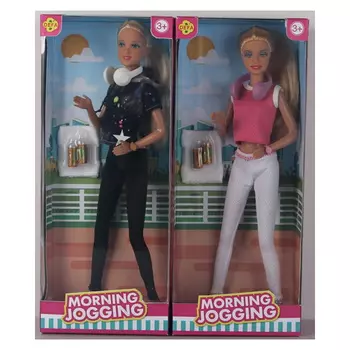 Кукла спортсменка (наушники,полотенце,2 бут)в коробке 8441