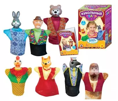 Кукольный театр "Жили были" со шторкой новая упаковка Русский стиль 11218