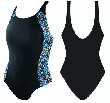 Купальник детский спортивный, принт вставки, Размер: 36, BG6 18