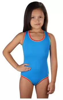 Купальник для плавания SHEPA слитный детский, 001, Синий, 128