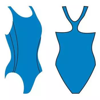 Купальник женский для бассейна,пайпинг р-р 48 гол/чёрн, BW 6 5