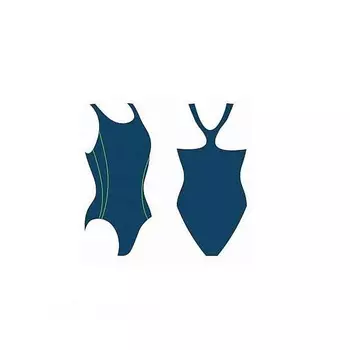 Купальник женский для бассейна,пайпинг р-р 50 син/салат, BW 6 4