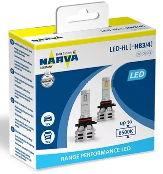 Лампа автомобильная Narva Range Performance LED HB3/HB4 16W 12/24V P20/22d 6500K, 2шт, 18038