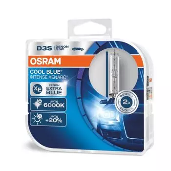 Лампа автомобильная OSRAM D3S 35W PK32d-5 Xenon Cool Blue Intense 6000K 42V, 2шт,, 66340CBI2