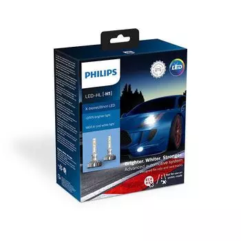 Лампа автомобильная PHILIPS H1 LED Air Cool, X-treme Ultinon LED 2шт., 11258XUX2