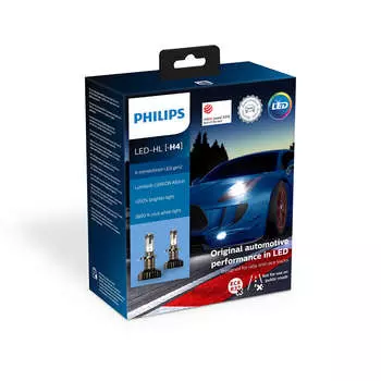 Лампа автомобильная Philips H4 X-treme Ultinon LED, 2шт (11342XUWX2)