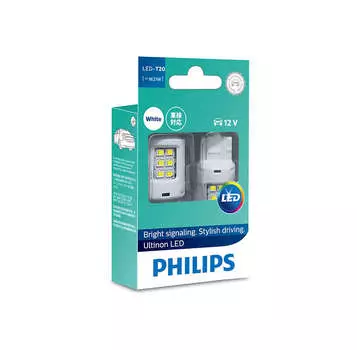 Лампа автомобильная PHILIPS W21W 12VLED 2,5W (W3x16d) White Ultinon LED, 2шт., 11065ULWX2