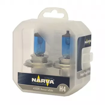Лампа галогенная NARVA H4 Range Power White 12V 60/55W, 2шт., 48680