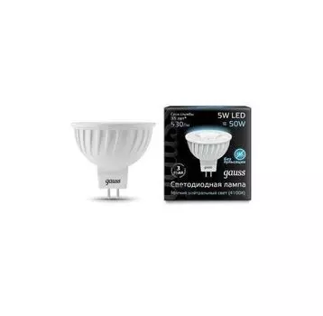 Лампа светодиодная Black MR16 5Вт 4100К бел. GU5.3 530лм 150-265В FROST Gauss 101505205