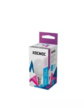 Лампа светодиодная GL45 7.5Вт 220В E14 6500К КОСМОС LkecLED7.5wGL45E1465