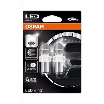 Лампа светодиодная OSRAM LED Premium Cool White P21/5W 12V 2.0/0.4W, 2шт, 1557CW-02B (бл.2)