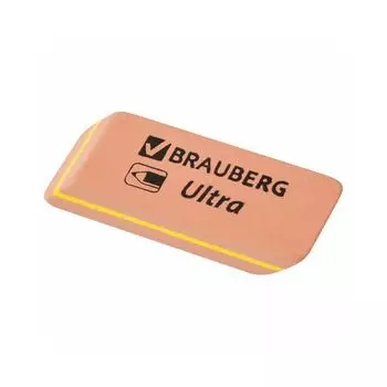 Ластик BRAUBERG "Ultra", 41х14х8 мм, оранжевый, натуральный каучук, 228705 (80 шт.)