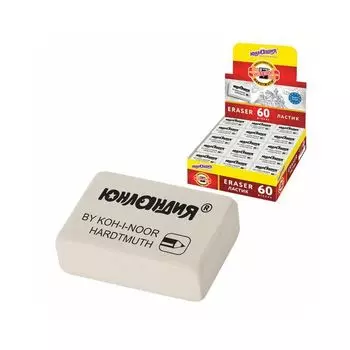 Ластик ЮНЛАНДИЯ (KOH-I-NOOR EXCLUSIVE) 300/60, 31х21х8 мм, белый, 228699, 0300060052KD (60 шт.)