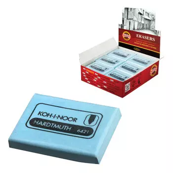 Ластик-клячка KOH-I-NOOR, 47x36x10 мм, мягкий, голубой, 6421018009KD, (18 шт.)