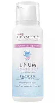 Легкий лосьон Dermedic Emolient Linum Baby для тела для детей с первого дня жизни 205 г