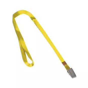 Лента для бейджей, 45 см, металлический клип, ЖЕЛТАЯ, BRAUBERG, 235736, (20 шт.)