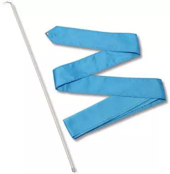 Лента гимнастическая с палочкой 50 см, СЕ4, Голубой, 4,0 м