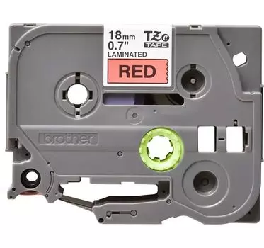 Лента ламинированная TZe-441, 18-мм, черный на красном фоне, 8 м.