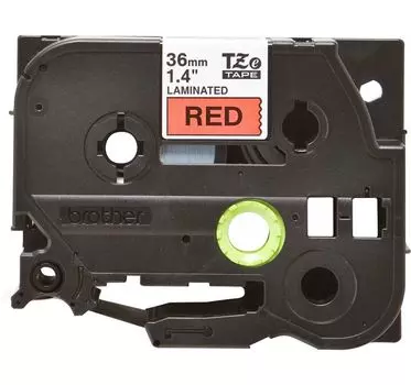Лента в кассете TZE-461 36-мм, ламинированная, черный на красном фоне, 8 м.