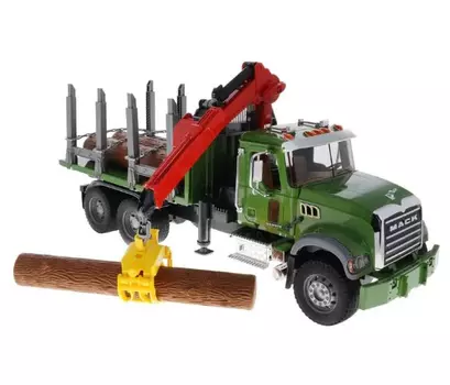 Лесовоз МАСК с портативным краном и бревнами BRUDER 02824/02-824
