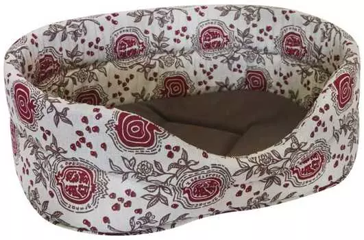 Лежанка для кошек лен + мебельная ткань №1 40*27*16 см коричневая 740314