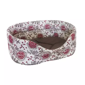 Лежанка для кошек лен + мебельная ткань №2 43*30*16 см коричневая 740324