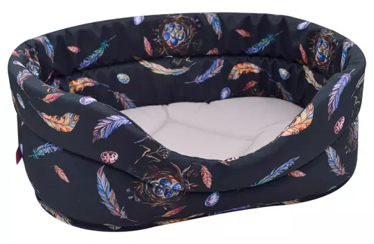 Лежанка для кошек «Птицы» LUX мебельная ткань №2 43*30*16 см черный 700421