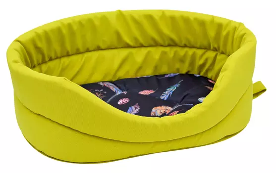 Лежанка для кошек «Птицы» мебельная ткань №5 58*43*18 см горчично-желтый 700052