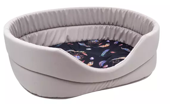 Лежанка для кошек «Птицы» мебельная ткань №5 58*43*18 см светло-серый 700051