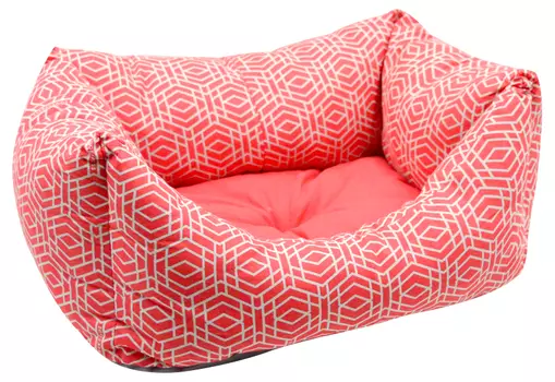 Лежанка для кошек пухлик "Геометрия" бязь №1 37*28*20 см коралловая 750017