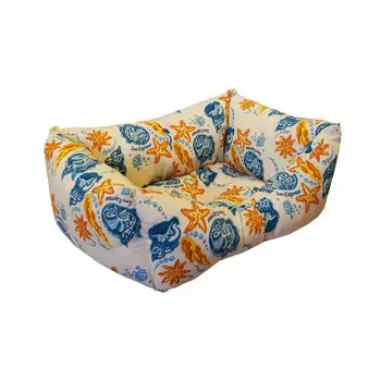 Лежанка для кошек пухлик "Ривьера" поплин №3 49*36*22 см бежевая 750036