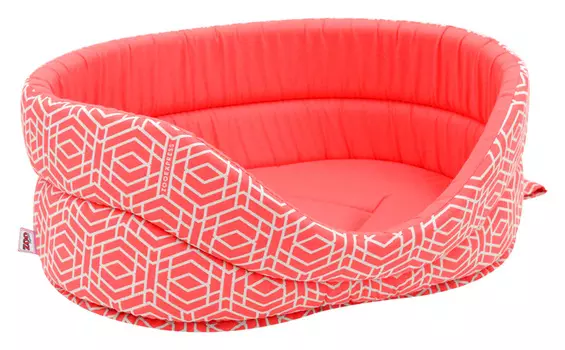 Лежанка для собак "Геометрия" бязь №10 99*78*24 см коралловая 750507