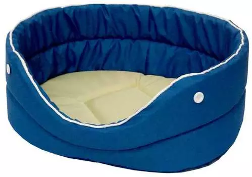 Лежанка для собак "Морская" оксфорд водоотталкивающая ткань № 8 78*58*21 см синий/бежевый 75608