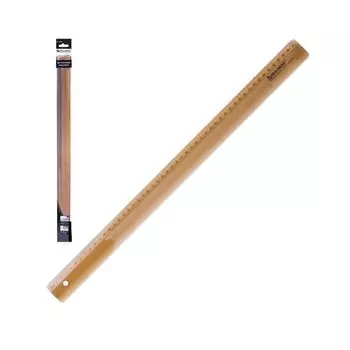 Линейка пластиковая 50 см, BRAUBERG, тонированная, прозрачная, европодвес, 210300, (8 шт.)