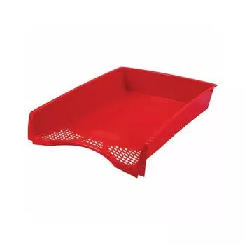 Лоток горизонтальный для бумаг STAFF "Profit", A4 (330х260х60 мм), полипропилен, красный, 237272