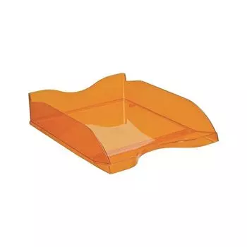 Лоток горизонтальный для бумаг СТАММ Люкс, А4 (350х255х70 мм), тонированный оранжевый, ЛТ613
