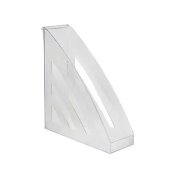 Лоток вертикальный для бумаг BRAUBERG "Office style", 245х90х285 мм, прозрачный, 237280