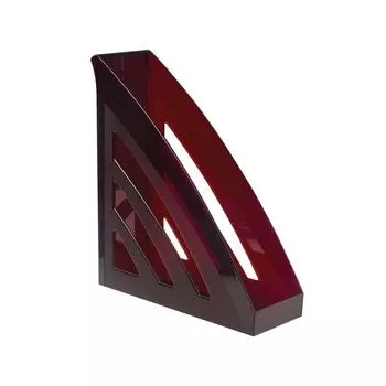 Лоток вертикальный для бумаг BRAUBERG "Office style", 245х90х285 мм, тонированный красный, 237283