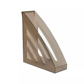 Лоток вертикальный для бумаг BRAUBERG "Office style", 245х90х285 мм, тонированный серый, 237281