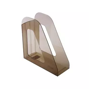 Лоток вертикальный для бумаг СТАММ Фаворит (235х90х240 мм), тонированный коричневый, ЛТ704