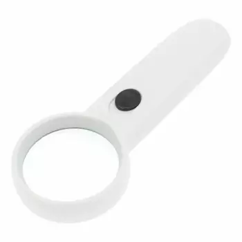 Лупа Kromatech ручная круглая 5х, 50 мм, с подсветкой (2 LED), белая (MG6B-3)