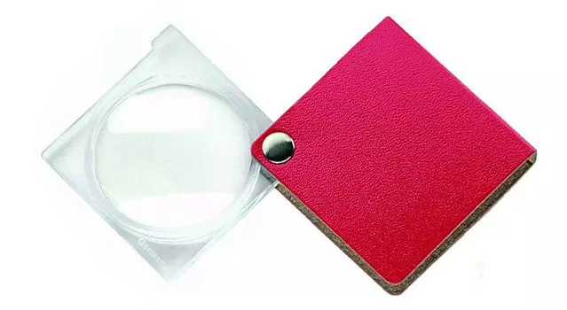 Лупа складная двояковыпуклая Eschenbach Economy 3,5x, 45 мм, красный чехол (квадратный)