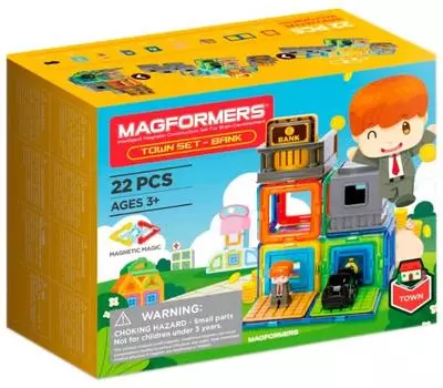 Магнитный конструктор MAGFORMERS 717009 Town Set - Bank