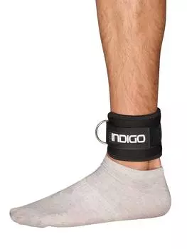 Манжета на ногу с карабином INDIGO (кожа, неопрен) IN263 Черный