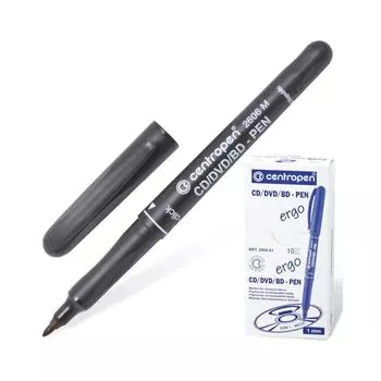 Маркер для CD и DVD CENTROPEN CD-PEN, ЧЕРНЫЙ, ширина линии 1 мм, 4606/1Ч, (10 шт.)
