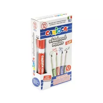 Маркер для доски CARIOCA, наконечник 4,5 мм, КРАСНЫЙ, Италия, 42922/3 (12 шт.)