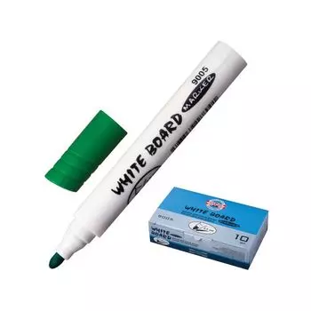 Маркер для доски KOH-I-NOOR, ЗЕЛЕНЫЙ, круглый наконечник, 2,5 мм, 7790052501KSRU, (10 шт.)